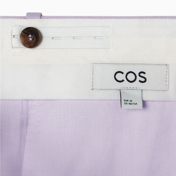 NWT COS RELAXED LINEN-BLEND WIDE LEG TROUSERS LILAC - Picture 4 of 8